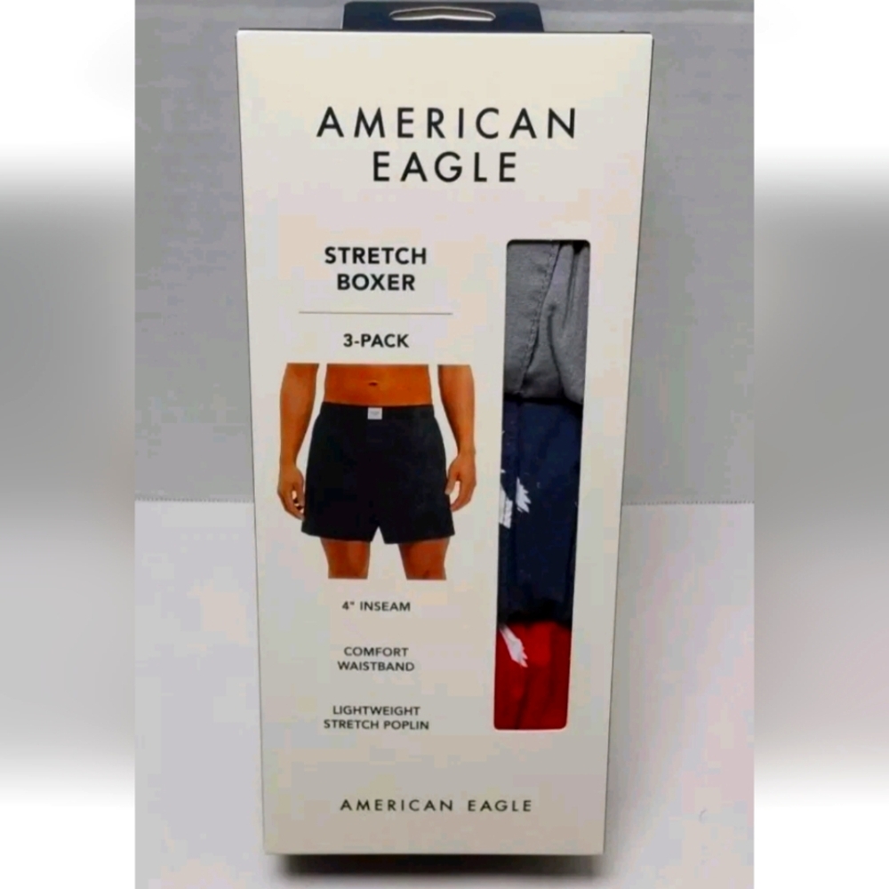 American Eagle Men's Stretch Boxer Size Small - 3 Pack